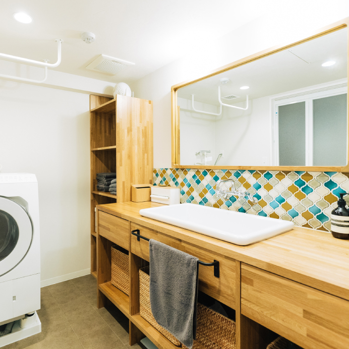 北見のまちの建具屋 緑ヶ丘木工　納品事例 洗面台・洗面室